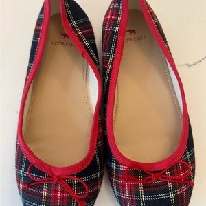 Crewcuts Girl’s Tartan Ballet Flats - Red and Black